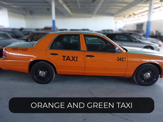 Orange and Green Taxi